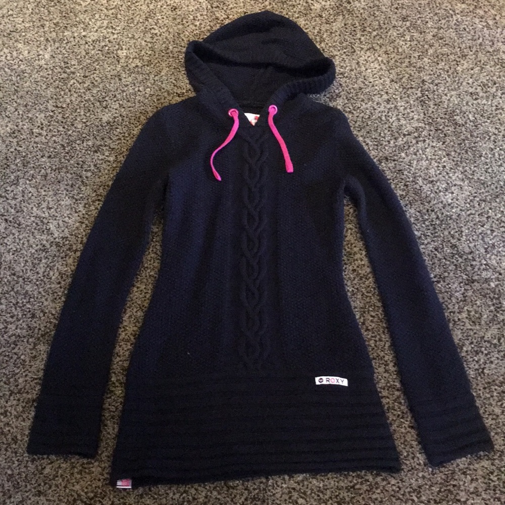 Black Tunic Length Roxy Sweater